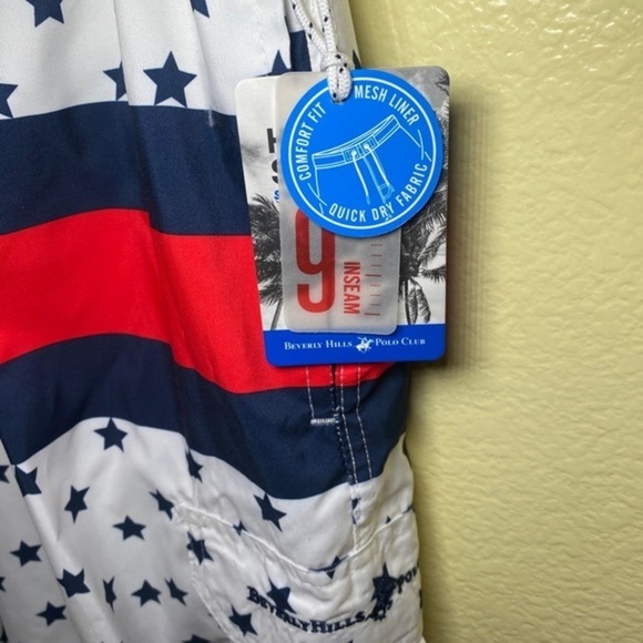 Beverly Hills Polo Club Men's Stars And Stripes Swimming Trunks Size‎ L - Picture 3 of 5